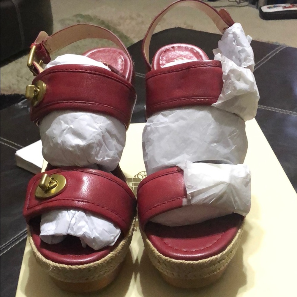 Never worn, Coach  sandals. 4.5 inch wedge heels